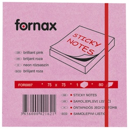 [000000766] Blok samoljepljiv  75x75 mm  80L Fornax neon-rozi