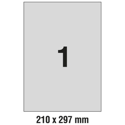 [000000807] Etikete Laser 210x297 mm polyester pk20L Zweckform L6013-20 srebrne