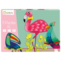[000013048] Igračka puzzle XL(3 komada-tropske ptice) Avenue Mandarine Clairefontaine PU011O!!