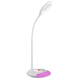 [000013265] Svjetiljka stolna LED RGB svijetleće postolje Avide bijela