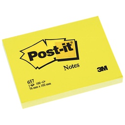 [000013740] Blok samoljepljiv 102x76mm 100L Post-it 3M.657 žuti!!