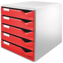 [000013943] Kutija s  5 ladica Post set Leitz 52800025 crvena
