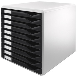 [000013947] Kutija s 10 ladica Form set Leitz 52810095 sivo-crna