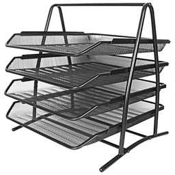 [000000116] Stalak za spise vodoravni žica 4 ladice LD01-58-4 Fornax crni