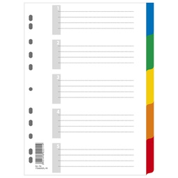 [000014163] Pregrada plastična A4 kolor  5listova Donau 7704095PL-99
