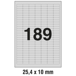 [000014227] Etikete Laser  25,4x10 mm polyester pk20L Zweckform L6008-20 srebrne