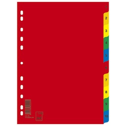 [000014245] Pregrada plastična A4 brojevi 1-10 kolor Donau 7712095PL-99