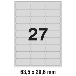 [000014282] Etikete Laser  63,5x29,6 mm polyester pk20L Zweckform L6011-20 srebrne