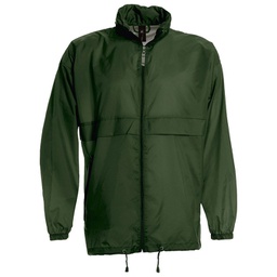 [900001052] Vjetrovka s kapuljačom zip unisex B&C Sirocco tamnozelena M