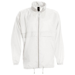 [900001905] Vjetrovka s kapuljačom zip unisex B&C Sirocco bijela S
