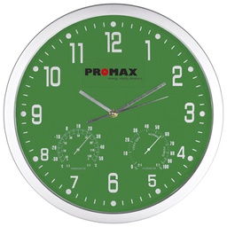 [900002236] Sat zidni s vlagomjerom i termometrom zeleni