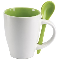 [900002535] Šalica 250ml sa žličicom bijela/zelena