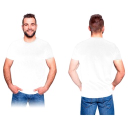 [900002823] Majica kratki rukavi s elastinom Connect 165g bijela M!!