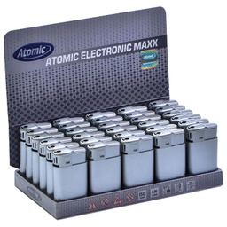 [900002857] Upaljač elektronski sjajni Atomic MAXX srebrni