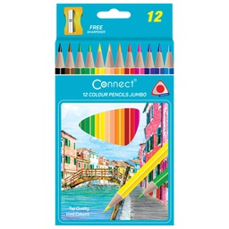 [000017869] Boje drvene  12boja Jumbo trokutaste+šiljilo Connect blister