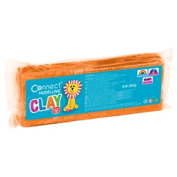 [000018080] Plastelin 550g + plastični nožić Connect narančasti