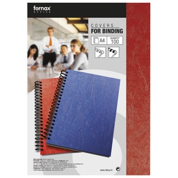 [000001162] Korice za spiralni uvez 250g karton reljefne A4 pk100 Fornax crvene
