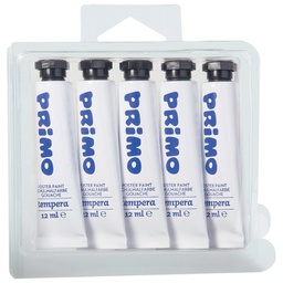 [000018842] Boja tempera 12 ml aluminijska tuba pk5 Primo 440TRA100 bijela blister