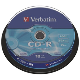 [000019161] CD-R 700/80 52x spindl Extra protection pk10 Verbatim 43437