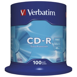 [000019187] CD-R 700/80 52x spindl Extra protection pk100 Verbatim 43411