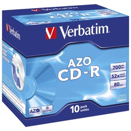 [000019204] CD-R 700/80 52x JC AZO Crystal Verbatim 43327