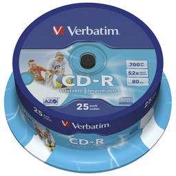 [000019308] CD-R 700/80 52x spindl AZO printable pk25 Verbatim 43439