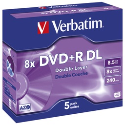 [000019425] DVD+R DL 8,5/240 8x JC Mat Silver Verbatim 43541
