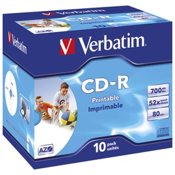 [000019432] CD-R 700/80 52x JC AZO printable Verbatim 43325!!