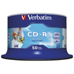 [000019691] CD-R 700/80 52x spindl AZO printable pk50 Verbatim 43438