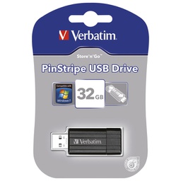 [000019709] Memorija USB 32GB 2.0 PinStripe Verbatim 49064 crna blister