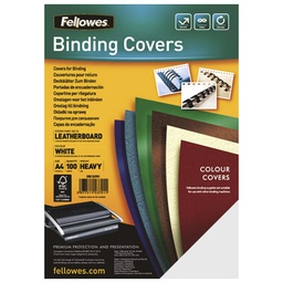 [000020407] Korice za spiralni uvez 250g karton reljefne A4 pk100 Fellowes 5370104 bijele