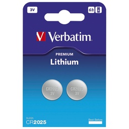 [000021648] Baterija litij dugmasta 3V pk2 CR2025 Verbatim 49935 blister!!