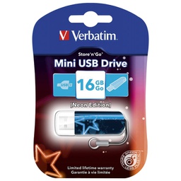 [000022133] Memorija USB 16GB Store'n'Go mini Neon Edition Verbatim 49395 plava blister!!