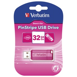 [000022234] Memorija USB 32GB 2.0 PinStripe Verbatim 49056 pink blister