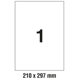 [000022897] Etikete LK 210x297 mm polyester pk25L Zweckform L7567-25 prozirne (mliječno)