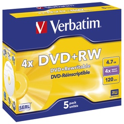 [000023627] DVD+RW 4,7/120 4x JC Mat Silver Verbatim 43229!!