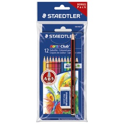 [000024332] Boje drvene  12boja+gumica+olovka grafitna Noris Staedtler 61SET5 blister!!