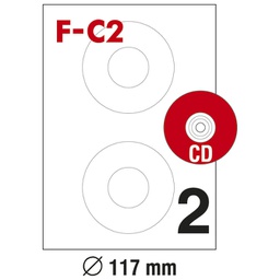 [000024841] Etikete ILK za CD/DVD fi-117 mm pk100L Fornax F-C2