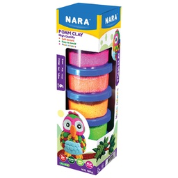 [000025450] Plastelin pjenasti 6 neon boja x 20g (total 120g) Nara FO-120-6N!!