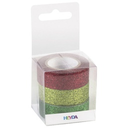 [000025952] Traka Deco ljepljiva 15 mmx3m glitter pk3 Heyda 20-35843 77 sortirano blister