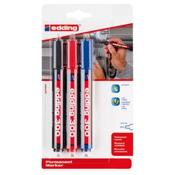[000025969] Marker permanentni 1,5-3 mm okrugli vrh Edding 300/3boje blister 2+1 gratis